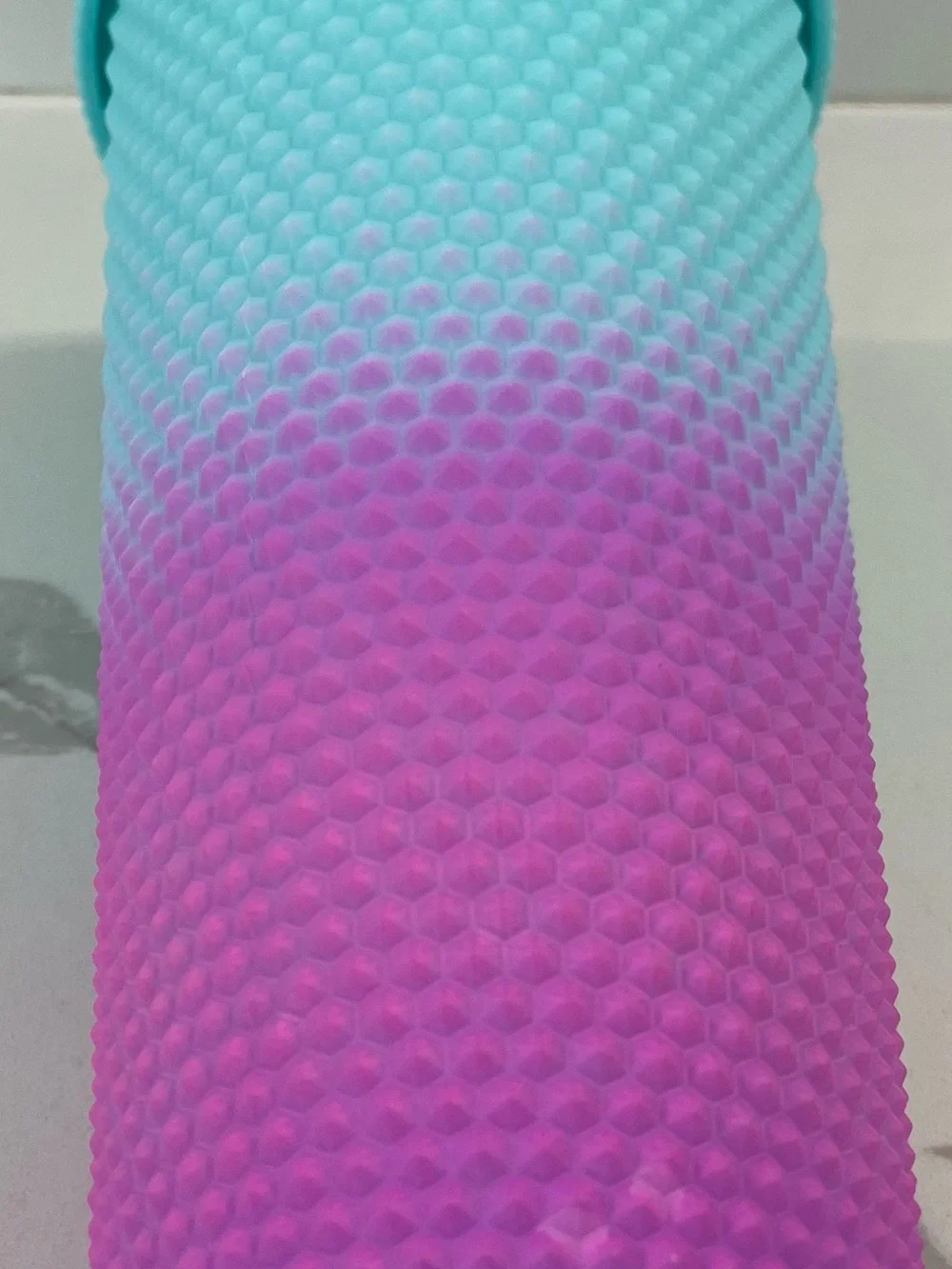 Aqua to Purple Ombre Textured Reusable Tumbler with Straw - Home Party Supplies